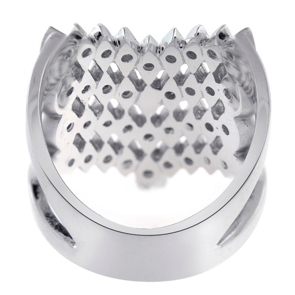 0.40 Carat Round Cut Diamond Chevron Ring 14K Gold - Picture 3 of 3